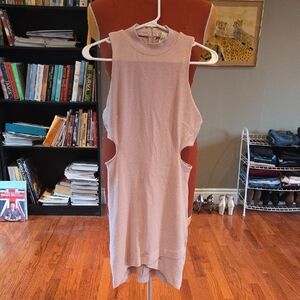 Forever 21 Dusty Pink Sleeveless High-Low Midi Dress with Side Cutouts